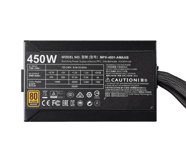 Cooler Master Masterwatt 450W 80 Plus Bronze - 437873 - zdjęcie 8